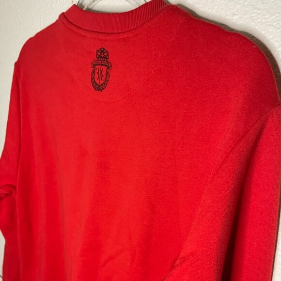 Billionaire Italian Couture | Red Logo Crew Neck Sweatshirt - Picture 5 of 9